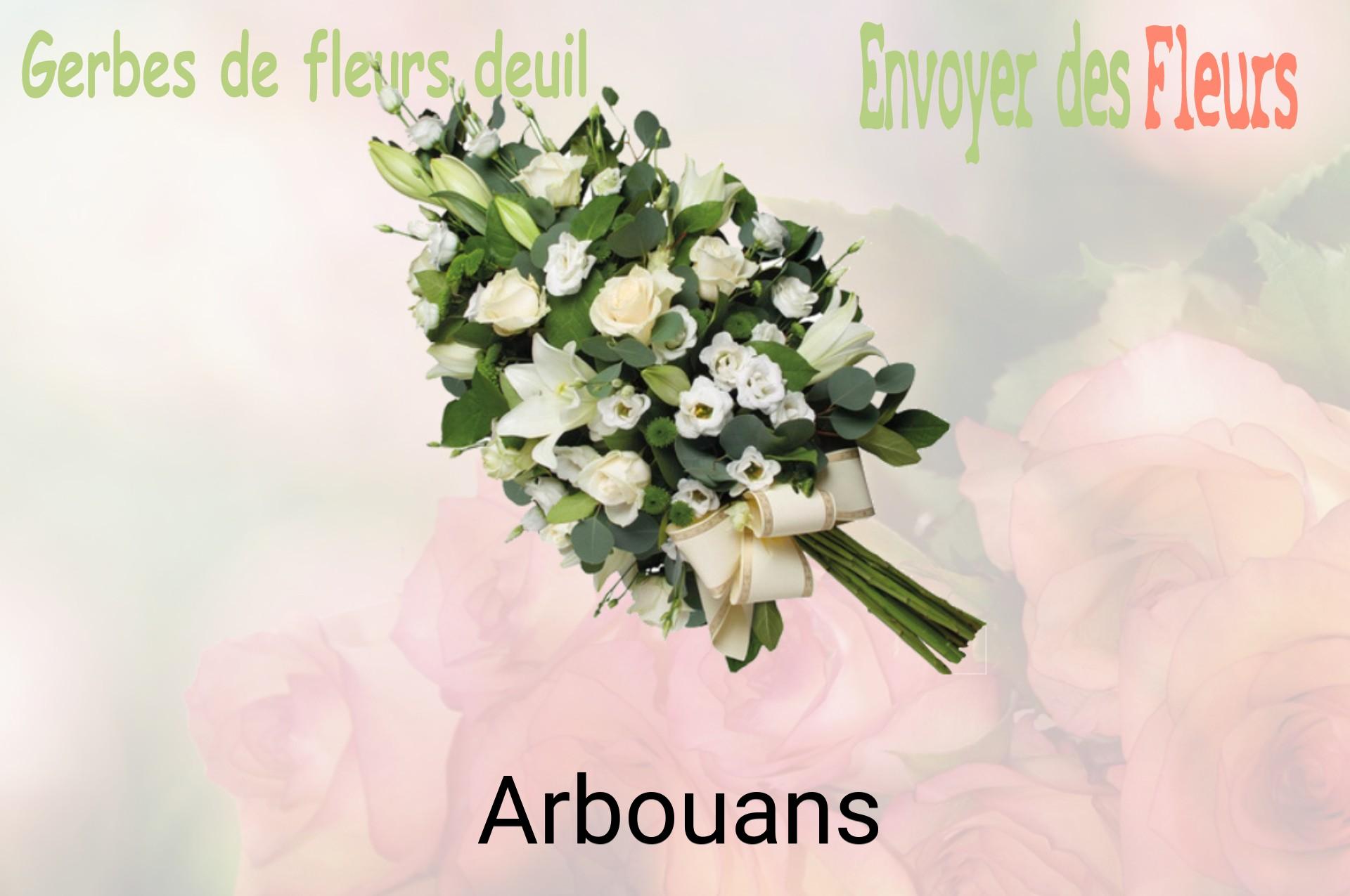 Gerbe de fleurs de deuil livrée à Arbouans